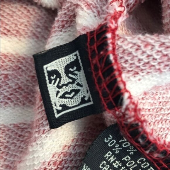 OBEY Red White Stripe Pullover - S - Picture 9 of 9